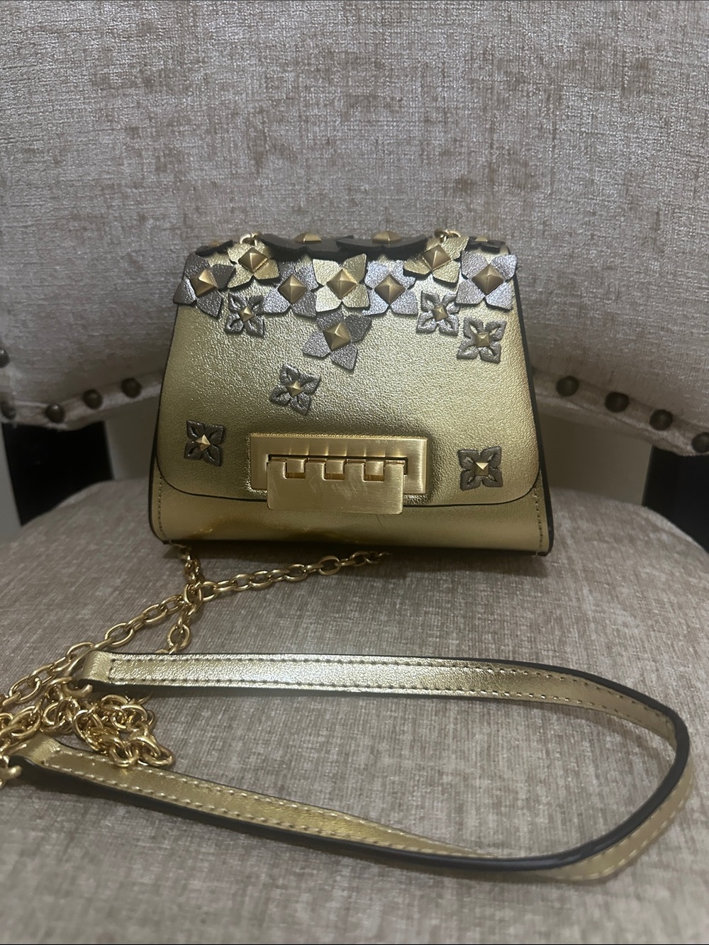 ZAC Posen Eartha Mini Gold Crossbody Bag